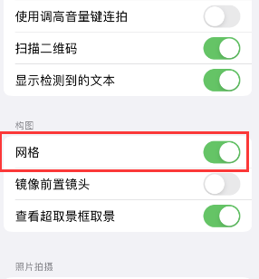 排湖风景区苹果手机维修网点分享iPhone如何开启九宫格构图功能 